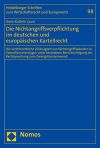 Abbildung von: Die Nichtangriffsverpflichtung im deutschen und europäischen Kartellrecht - Nomos