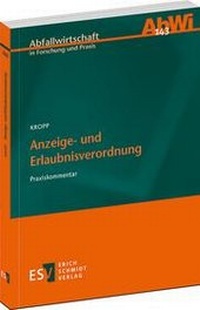 Abbildung von: Anzeige- und Erlaubnisverordnung - Erich Schmidt Verlag