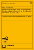 Bild: Beweisanforderungen in der internationalen Sportschiedsgerichtsbarkeit vor dem Court of Arbitration for Sport (CAS) - Nomos