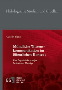 Abbildung von: Mündliche Wissenskommunikation im öffentlichen Kontext - Erich Schmidt Verlag