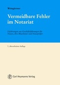 Cover: Vermeidbare Fehler im Notariat - Carl Heymanns Verlag