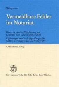 Enlarge image Cover: Vermeidbare Fehler im Notariat - Carl Heymanns Verlag