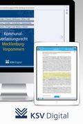 Cover: Kommunalverfassungsrecht Mecklenburg-Vorpommern (digital) - KSV Medien