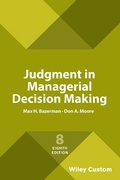 Cover: Judgment in Managerial Decision Making - Wiley