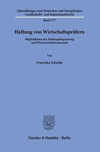 Abbildung von: Haftung von Wirtschaftsprüfern - Duncker & Humblot