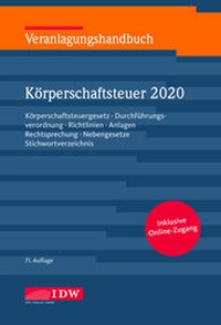 Abbildung von: Veranlagungshandbuch Körperschaftsteuer 2020: KSt 2020 - IDW