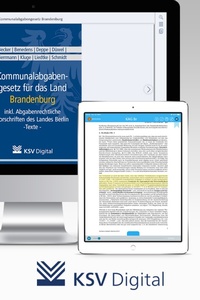 Abbildung von: Kommunalabgabengesetz für das Land Brandenburg - Digital - Kommunal- und Schul-Verlag