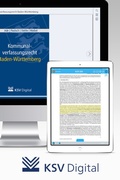 Cover: Kommunalverfassungsrecht Baden-W&uuml;rttemberg (digital) - KSV Medien
