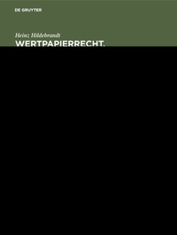 Abbildung von: Wertpapierrecht. Allgemeiner Teil - De Gruyter