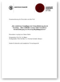 Abbildung von: Die rechtlichen Grundlagen der Erdgasförderung durch Fracking - Carl Heymanns Verlag
