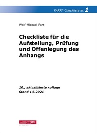 Abbildung von: Checkliste 1 für die Aufstellung, Prüfung und Offenlegung des Anhangs - IDW