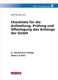 Cover: Checkliste 8 f&uuml;r die Aufstellung, Pr&uuml;fung und Offenlegung des Anhangs der GmbH - IDW