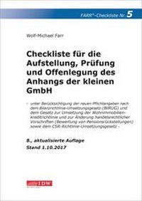 Abbildung von: Checkliste 5 für die Aufstellung, Prüfung und Offenlegung des Anhangs der kleinen GmbH - IDW