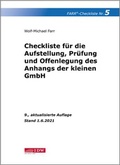 Cover: Checkliste 5 f&uuml;r die Aufstellung, Pr&uuml;fung und Offenlegung des Anhangs der kleinen GmbH - IDW