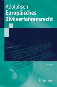 Abbildung von: Europäisches Zivilverfahrensrecht - Springer
