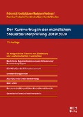 Cover: Der Kurzvortrag in der m&uuml;ndlichen Steuerberaterpr&uuml;fung 2019/2020 - HDS