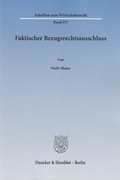 Abbildung von: Faktischer Bezugsrechtsausschluss - Duncker & Humblot