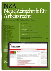 Abbildung von: NZA Neue Zeitschrift für Arbeitsrecht - C.H.BECK