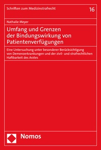 Abbildung von: Umfang und Grenzen der Bindungswirkung von Patientenverfügungen - Nomos