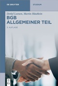 Cover: BGB Allgemeiner Teil - De Gruyter