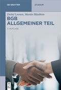 Cover: BGB Allgemeiner Teil - De Gruyter