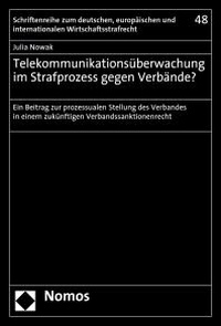 Abbildung von: Telekommunikationsüberwachung im Strafprozess gegen Verbände? - Nomos