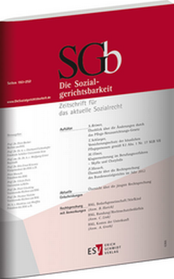 Abbildung von: Die Sozialgerichtsbarkeit - SGb - Erich Schmidt Verlag