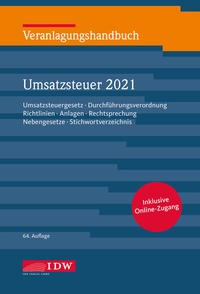 Abbildung von: Veranlagungshandbuch Umsatzsteuer 2021: USt 2021 - IDW