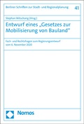 Cover: Entwurf eines "Gesetzes zur Mobilisierung von Bauland" - Nomos