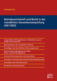 Bild vergrößern Bild: Betriebswirtschaft und Recht in der mündlichen Steuerberaterprüfung 2021/2022 - HDS