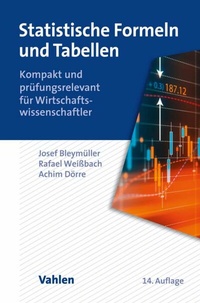Abbildung von: Statistische Formeln und Tabellen - Vahlen