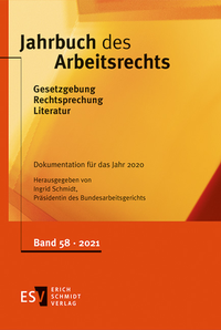 Abbildung von: Jahrbuch des Arbeitsrechts 58 - Erich Schmidt Verlag