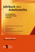 Cover: Jahrbuch des Arbeitsrechts 58 - Erich Schmidt Verlag