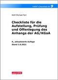 Cover: Checkliste 9 f&uuml;r die Aufstellung, Pr&uuml;fung und Offenlegung des Anhangs der AG/KGaA - IDW