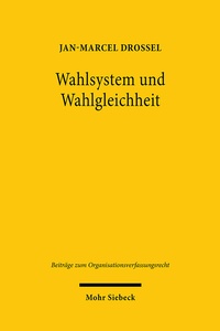 Abbildung von: Wahlsystem und Wahlgleichheit - Mohr Siebeck