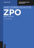 Cover: Zivilprozessordnung und Nebengesetze: ZPO - Band 7 - De Gruyter