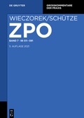 Cover: Zivilprozessordnung und Nebengesetze: ZPO - Band 7 - De Gruyter