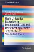 Cover: National Security Exceptions in International Trade and Investment Agreements - Springer
