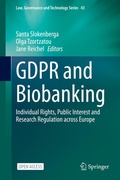 Cover: GDPR and Biobanking - Springer