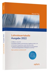 Abbildung von: Lohnsteuertabelle Monat/Tag 2022 - Rehm