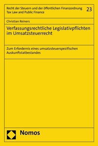 Abbildung von: Verfassungsrechtliche Legislativpflichten im Umsatzsteuerrecht - Nomos
