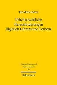 Abbildung von: Urheberrechtliche Herausforderungen digitalen Lehrens und Lernens - Mohr Siebeck