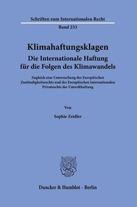Bild: Klimahaftungsklagen. Die Internationale Haftung für die Folgen des Klimawandels - Duncker & Humblot