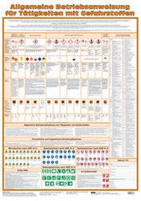 Bild: Wandtafel Allgemeine Betriebsanweisung für Tätigkeiten mit Gefahrstoffen - ecomed Storck
