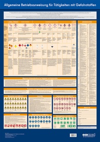 Abbildung von: Wandtafel Allgemeine Betriebsanweisung für Tätigkeiten mit Gefahrstoffen - ecomed Storck