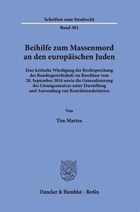 Abbildung von: Beihilfe zum Massenmord an den europäischen Juden - Duncker & Humblot