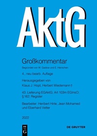 Abbildung von: Aktiengesetz: AktG - De Gruyter