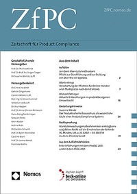 Abbildung von: ZfPC - Zeitschrift für Product Compliance - Nomos