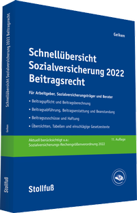 Abbildung von: Schnellübersicht Sozialversicherung 2022 Beitragsrecht - Stollfuß
