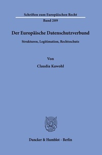 Abbildung von: Der Europäische Datenschutzverbund - Duncker & Humblot